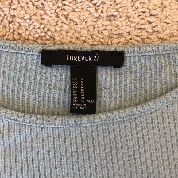 light blue ribbed long sleeve - Picture 2 of 2
